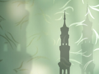 Masjid dome islam on green background, isra miraj namaz mubaruk greeting islam ramadan element masjid aqsa hajj kaaba umrah eid arabian religion islamic arab muslim greeting miraj kaaba