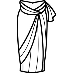 Sarong line art vector