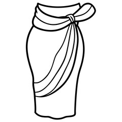Sarong line art vector