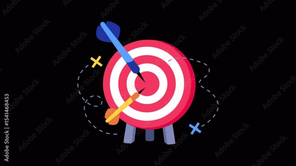 Poster target 2d flat animations on transparent background