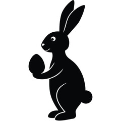 Adorable Easter Bunny Silhouette  A Charming Easter Egg Design