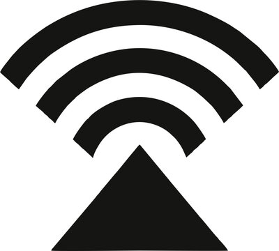 Wifi Logo - Wireless signal emerging from a peak
