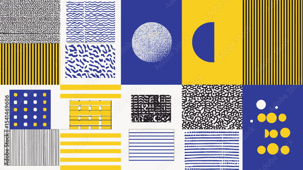 Aufkleber abstract shapes compose vivid geometric patterns artfully visually engaging