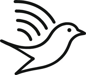 Wifi Logo - Geometric bird soars emitting radio waves