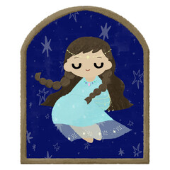 乙女座　十二星座のかわいい手描きイラスト