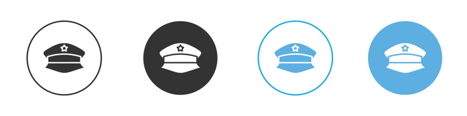 Police cap icon Logo Template Design set