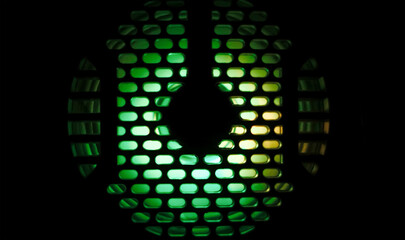 Glowing led lights in the dark