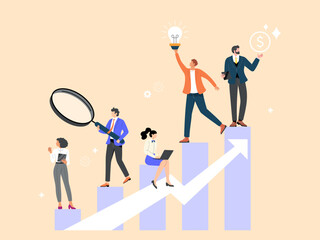 Obraz premium Effective team leads to the success or growth of a business