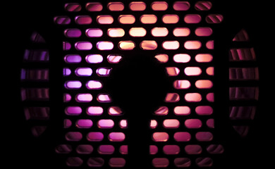 Glowing led lights in the dark
