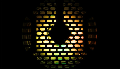 Glowing led lights in the dark