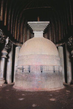 Stupa Karla caves, Lonavala, Maharashtra, India 