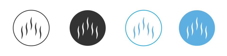 Smoke steam silhouette icon Logo Template Design set