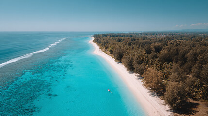 Secluded Tropical Beach with Turquoise Waters and Lush Forest