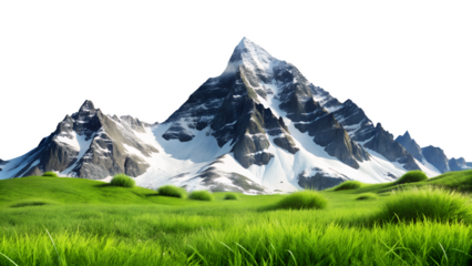 mountain landscape in the alps on Transparent background