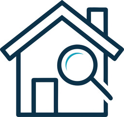 home icon with magnifying glass