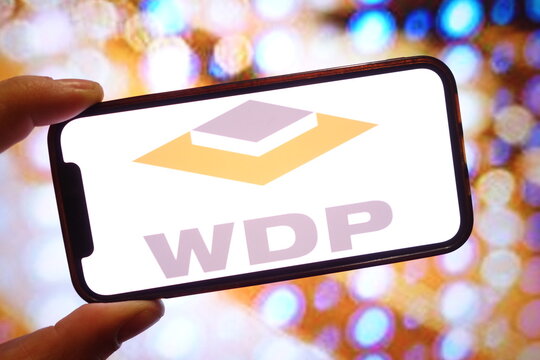 Konskie, Poland - March 27, 2025: Warehouses De Pauw company logo displayed on mobile phone