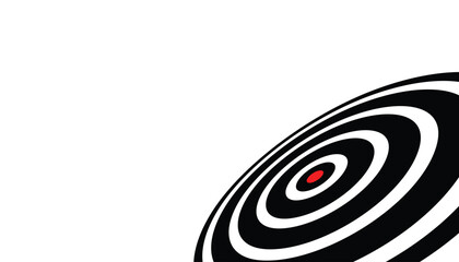 Archery target board. shooting target. business success, investment goal. black and white dartboard