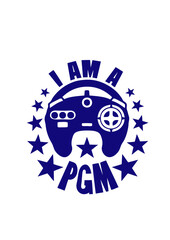 i am a pgm pro gamer manette logo geek