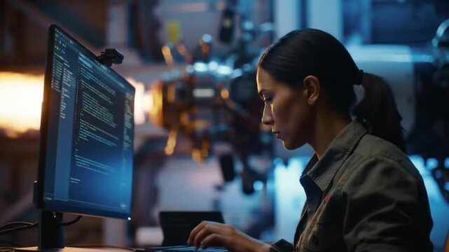 Cybersecurity engineer focused on thrust shield optimization using advanced software