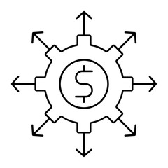 Finance Network outline icon