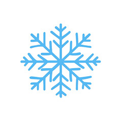 Blue snowflake with a white background