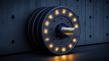 Futuristic Weight Plate: A Cyberpunk Fitness Concept