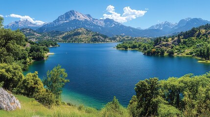 Fototapeta premium lake and mountains