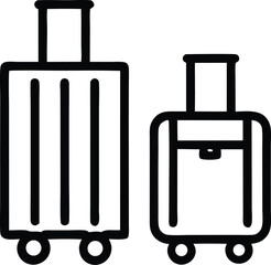 Obraz premium Two Suitcases of Different Sizes Hand Drawn Style Black and White Illustration