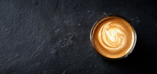 The exquisite latte art in a beautifully crafted coffee mug.