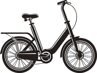 Sleek Electric Scooter Silhouette: Modern Outline of a Personal Mobility Device, Representing Urban Commuting and Eco-Friendly Transport on White Canvas
