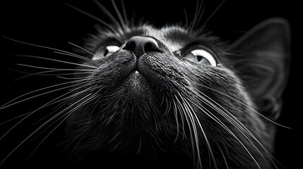 Captivating Close Up of a Cat s Striking Eyes and Whiskers