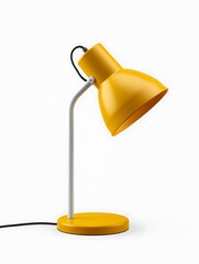 Yellow and White Metal Desk Lamp with Adjustable Shade Modern Home Office Lighting Fixture Minimalist Design Electric Table Lamp