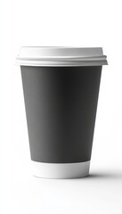 Aesthetic Takeout Coffee Cup on White Background, Minimalist Design for Your Daily Caffeine Fix