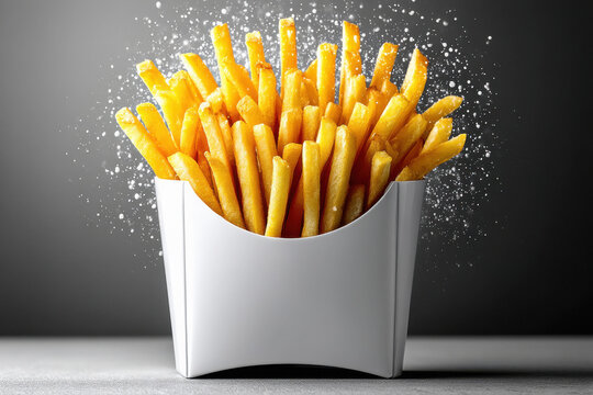 white paper box of French fries