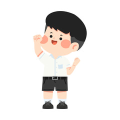 Illustration of Cheerful Schoolboy in Uniform