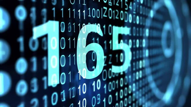 Seamless background of binary code with blue hues representing digital data processing, IP address seamless background