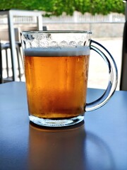Large pitcher of cold beer