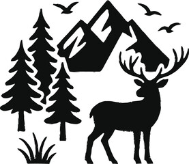 winter season scene, snowy landscape vector, cold weather 