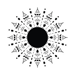 Fototapeta premium Mandala Sunburst Design Ornamental Boho Circle Pattern.