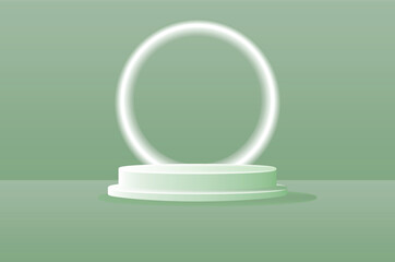 Minimal Cylindrical Podium Display Mockup – Vector Illustration