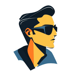 Obraz premium Man wearing sunglasses and a blue shirt