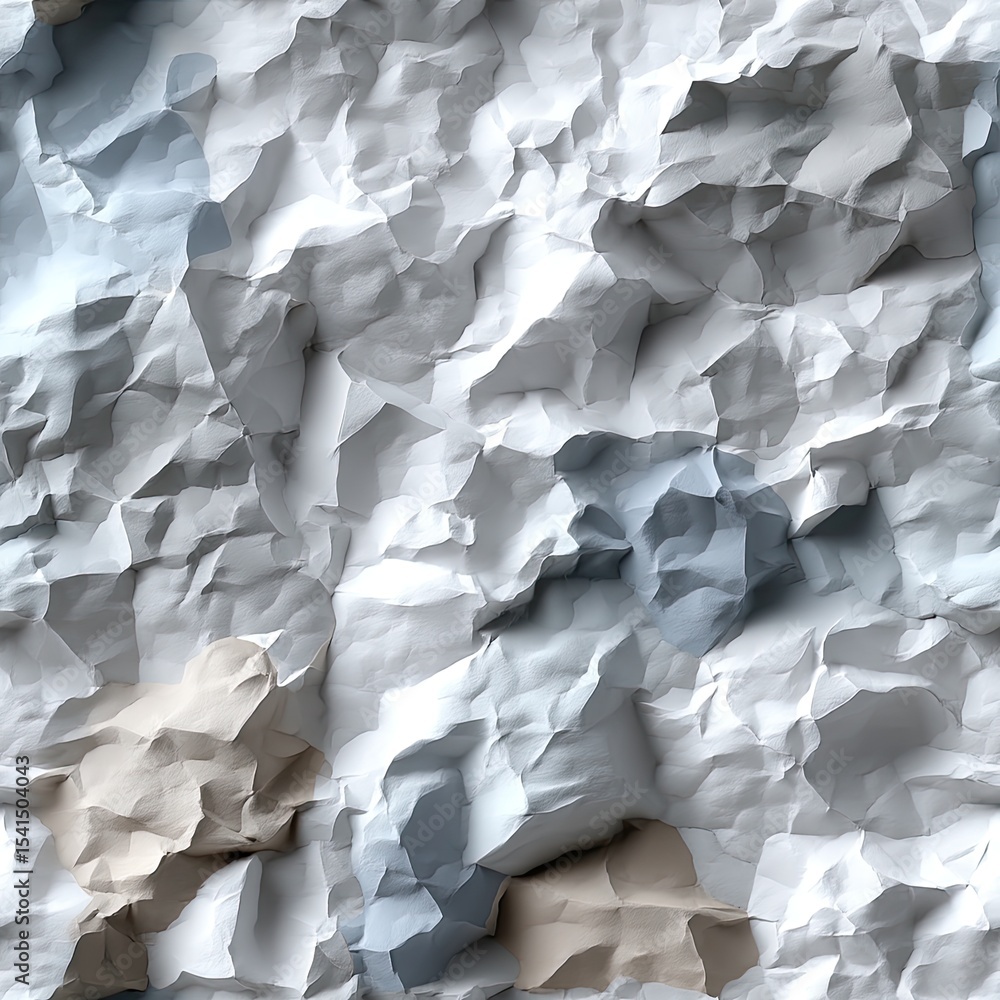 Poster high-resolution white crumpled paper background showcases detailed textures and shadows suitable for