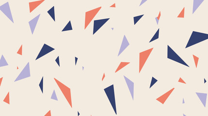 Fototapeta premium Scattered triangles overlay softly on beige background creating dynamic abstract pattern