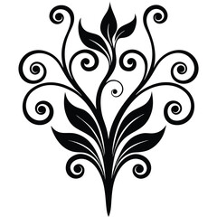 Obraz premium Elegant black and white floral ornament vector design for various decorative applications
