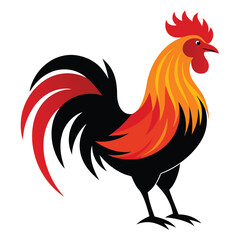 rooster illustration Vector icon isolated on white background