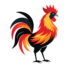 rooster illustration Vector icon isolated on white background