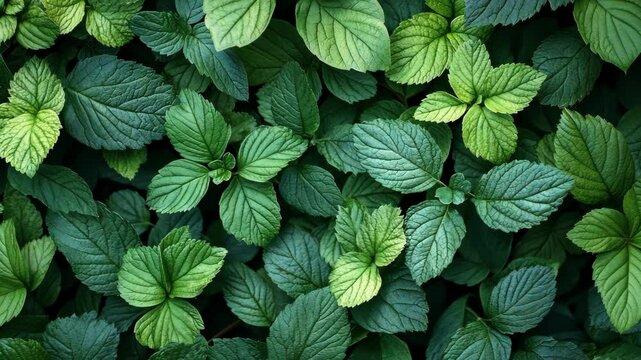 Lush, vibrant green foliage forming a dense, textured background