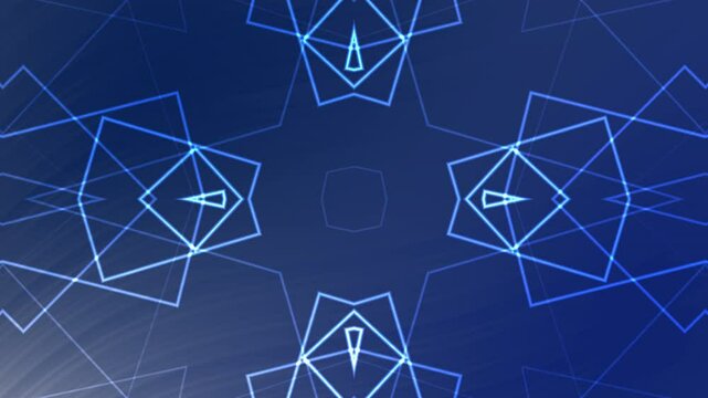 Motivo astratto blu, simmetria geometrica, pattern caleidoscopico