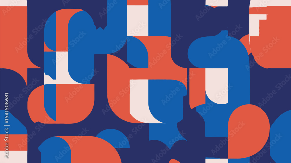 Poster abstract shapes intersect overlapping vividly inside geometric composition graphic