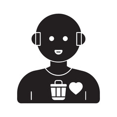 Emotion Sensing Retail Bot Vector Art